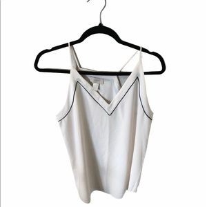 LOFT White Chiffon Tank Top NWOT